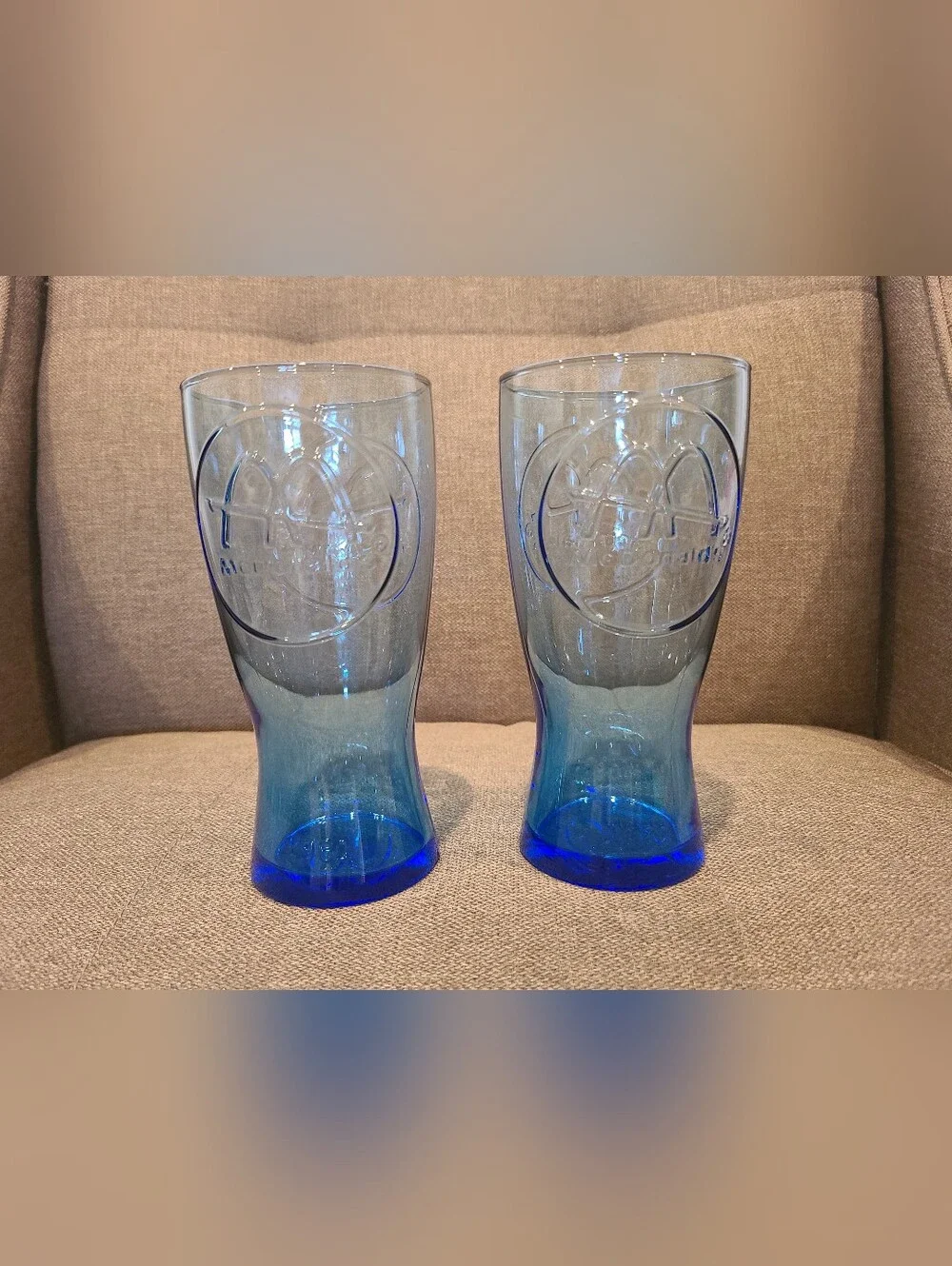 Vintage 1961 blue McDonald's commemorative drinking glasses